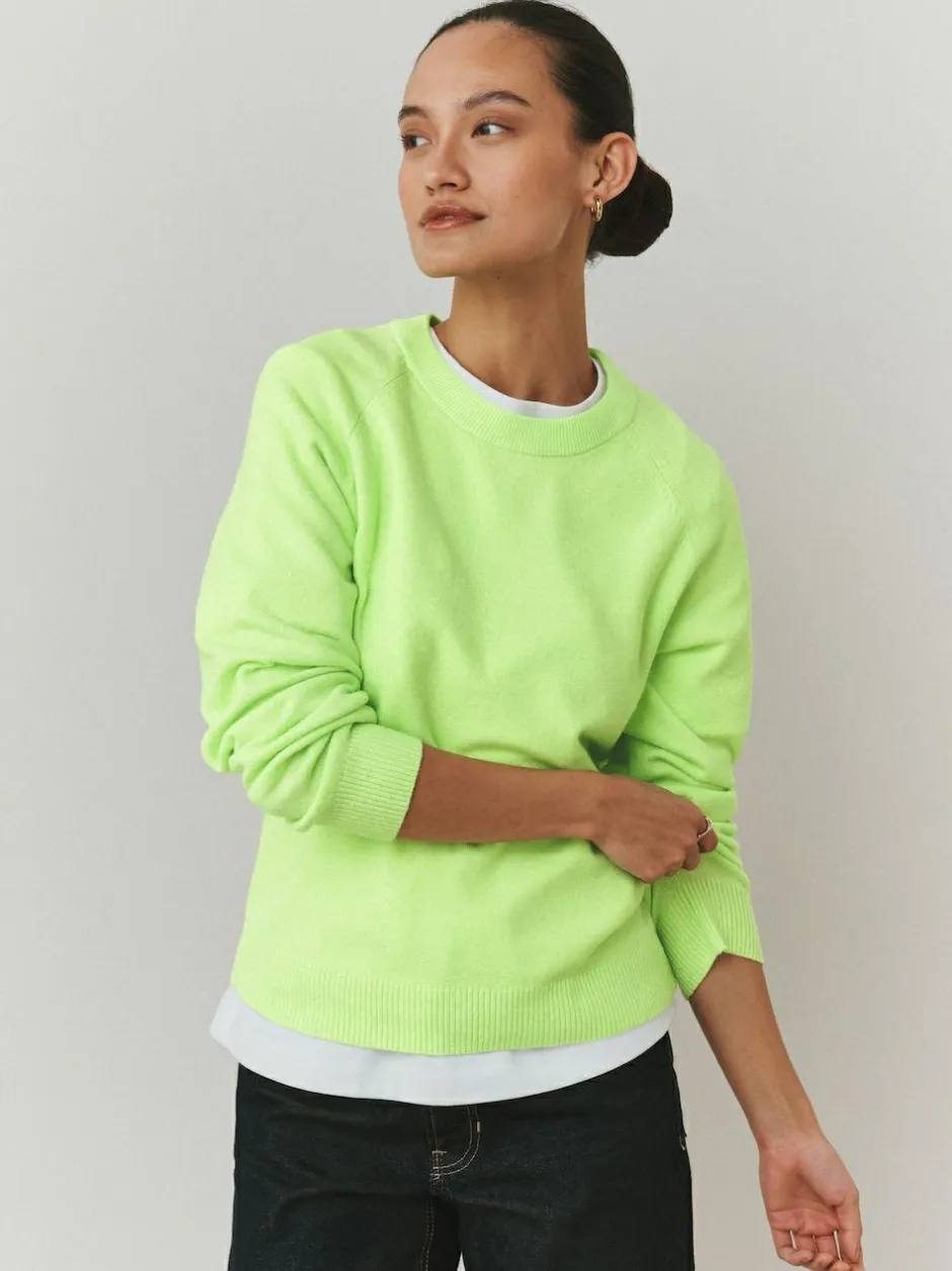 Next Fluro Green Supersoft Crew Neck Long Sleeve Jumper Outlet