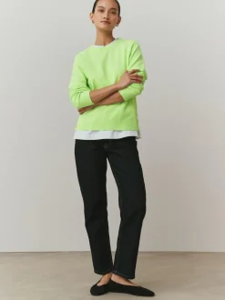 Next Fluro Green Supersoft Crew Neck Long Sleeve Jumper Outlet