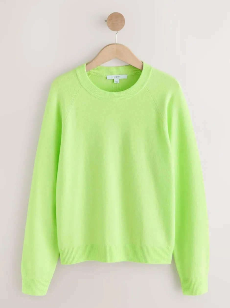 Next Fluro Green Supersoft Crew Neck Long Sleeve Jumper Outlet