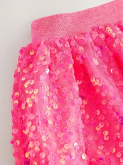 Next Sequin Skirt (3-16yrs) Fluro Pink Outlet