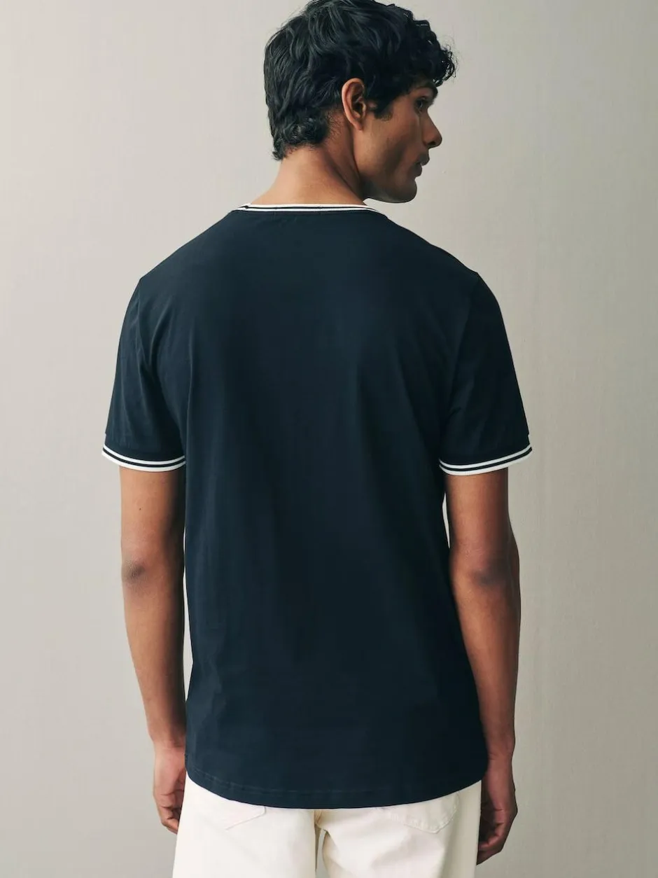 Fred Perry Black Twin Tipped Logo T-Shirt Outlet