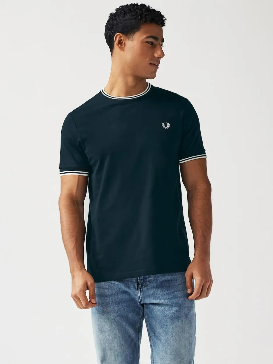Fred Perry Black Twin Tipped Logo T-Shirt Outlet