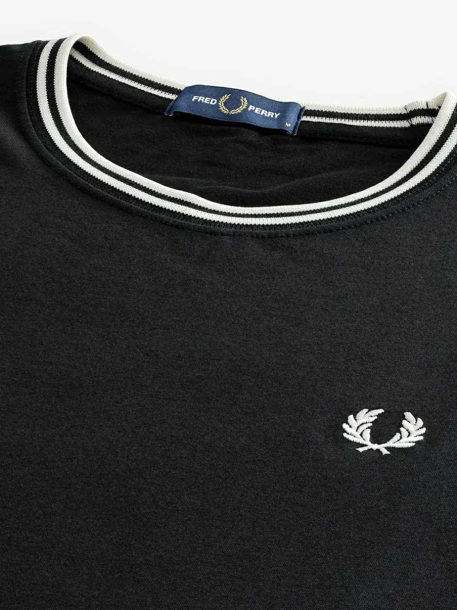 Fred Perry Black Twin Tipped Logo T-Shirt Outlet