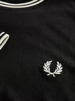 Fred Perry Black Twin Tipped Logo T-Shirt Outlet