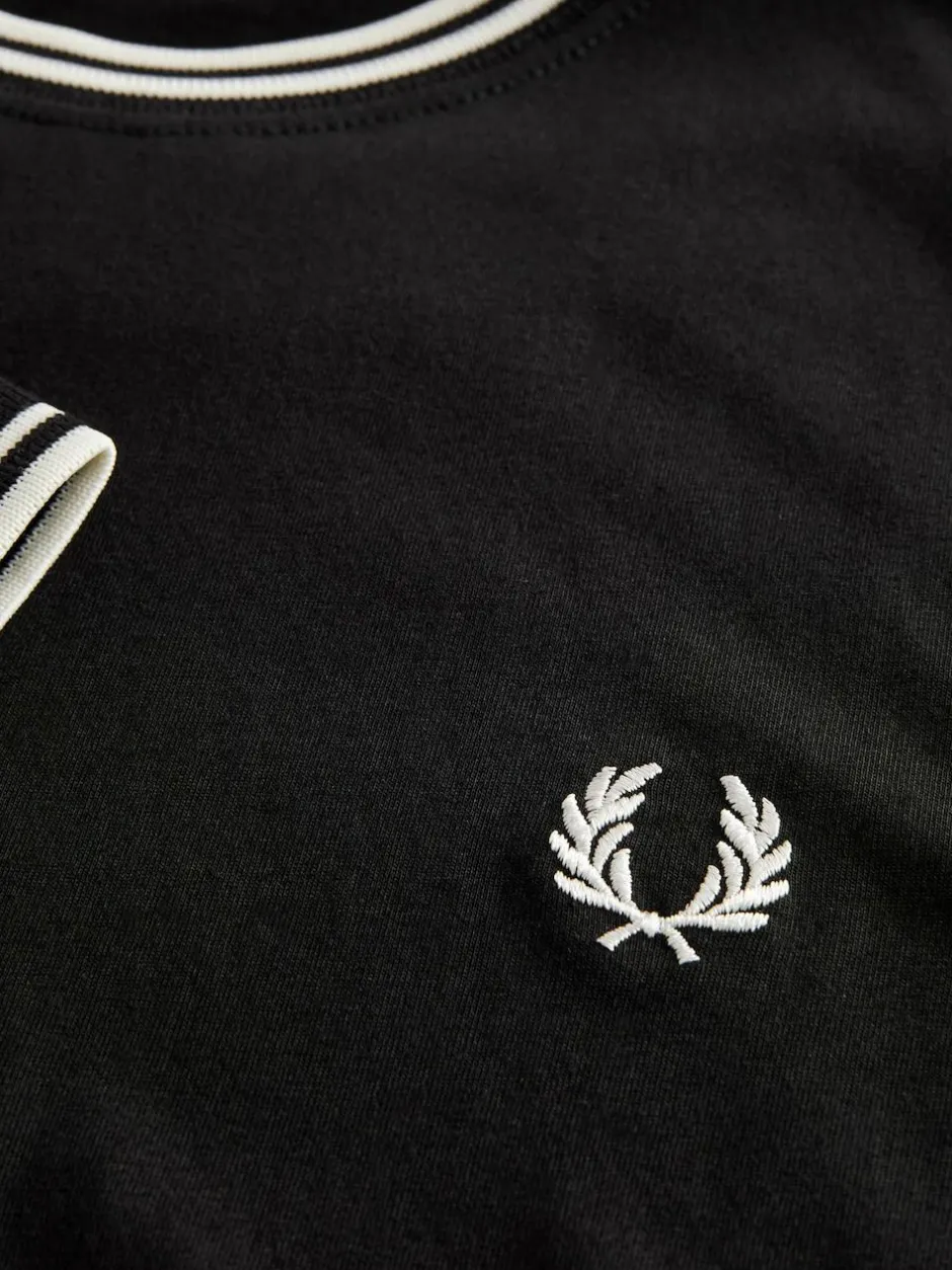 Fred Perry Black Twin Tipped Logo T-Shirt Outlet