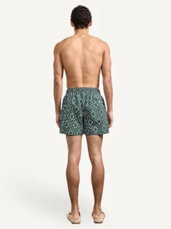 Frescobol Carioca Rio Swim Shorts Green Raffia Angra Print Hot