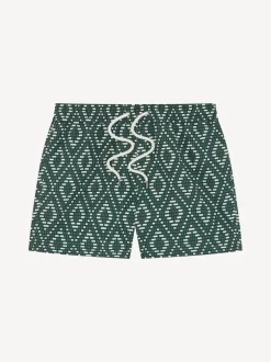 Frescobol Carioca Rio Swim Shorts Green Raffia Angra Print Hot