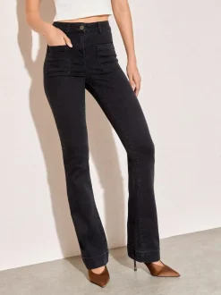 Friends Like These Black High Waist Pocket Flare Jeans