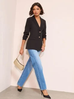 Friends Like These Cinched Waist Blazer Black Outlet