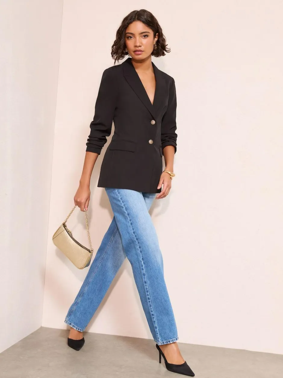 Friends Like These Cinched Waist Blazer Black Outlet