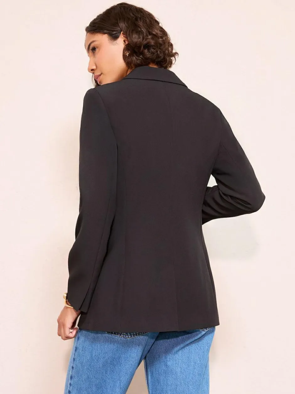 Friends Like These Cinched Waist Blazer Black Outlet