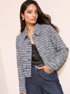 Friends Like These Blue Boucle Trophy Jacket Discount