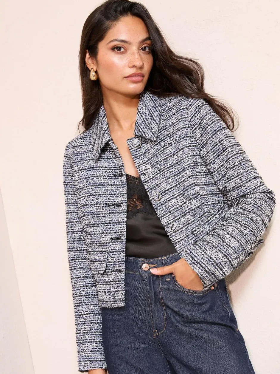 Friends Like These Blue Boucle Trophy Jacket Discount