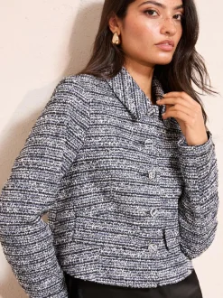 Friends Like These Blue Boucle Trophy Jacket Discount