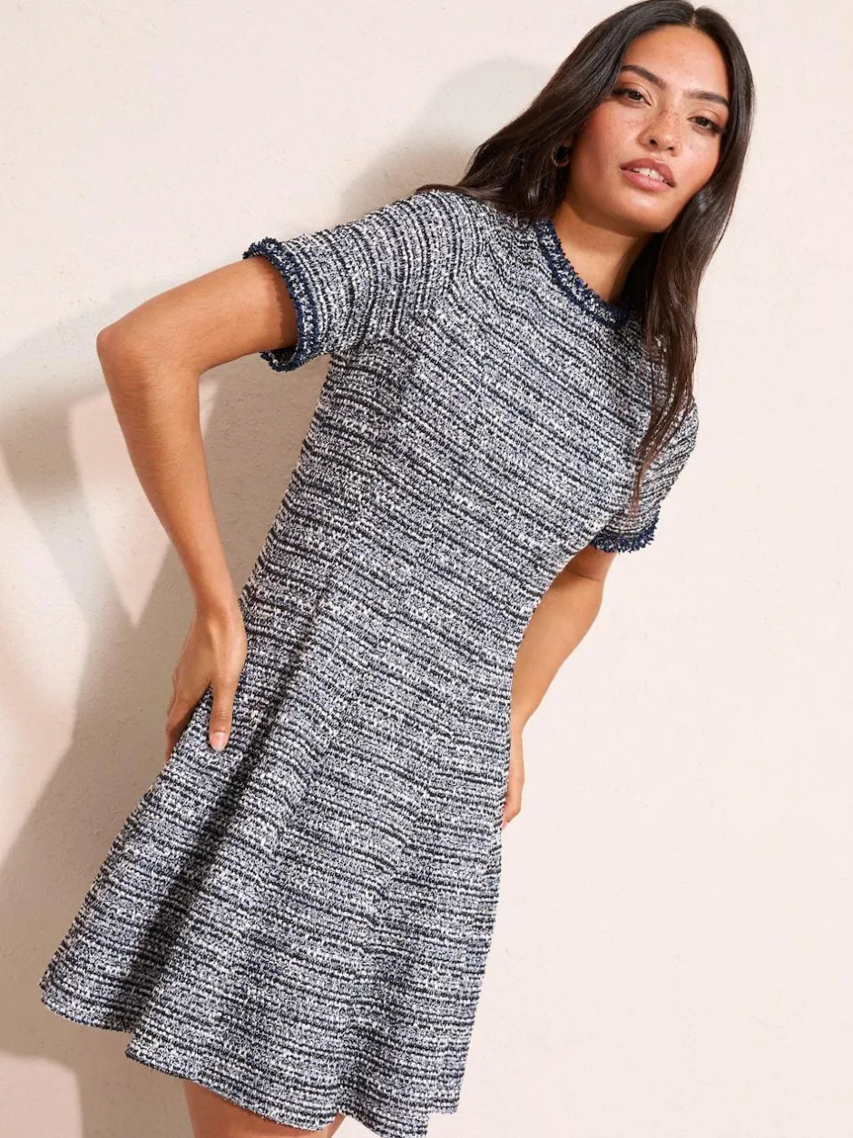 Friends Like These Blue Boucle Mini Dress