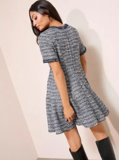 Friends Like These Blue Boucle Mini Dress