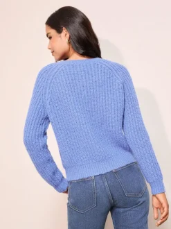 Friends Like These Crew Neck Cardigan Blue Sale