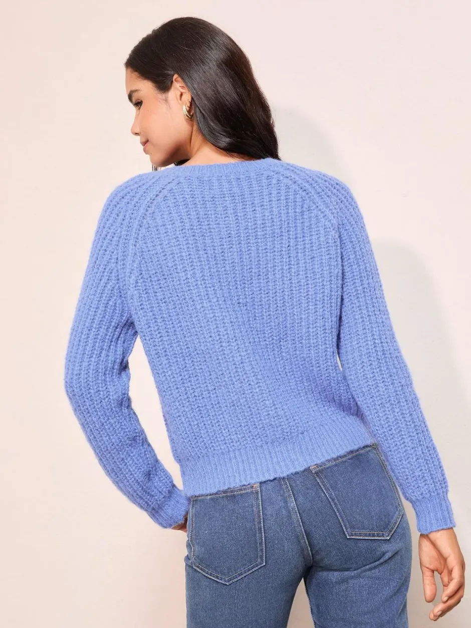 Friends Like These Crew Neck Cardigan Blue Sale