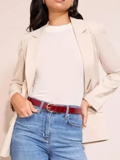 Friends Like These Studded Belts 2 Pack Burgundy and Black Clearance