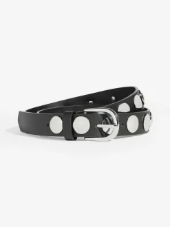 Friends Like These Studded Belts 2 Pack Burgundy and Black Clearance
