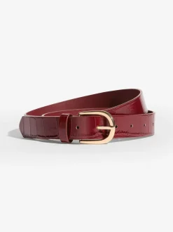 Friends Like These Studded Belts 2 Pack Burgundy and Black Clearance