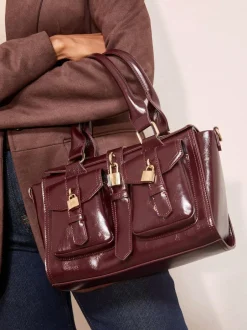 Friends Like These Padlock Pocket Bag Burgundy Red Sale