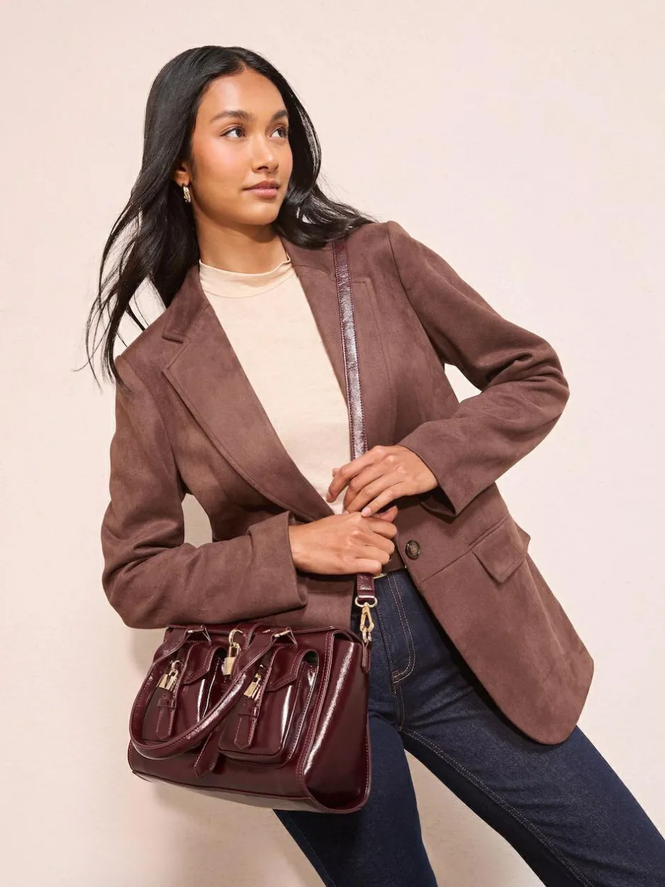 Friends Like These Padlock Pocket Bag Burgundy Red Sale