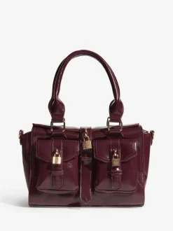 Friends Like These Padlock Pocket Bag Burgundy Red Sale