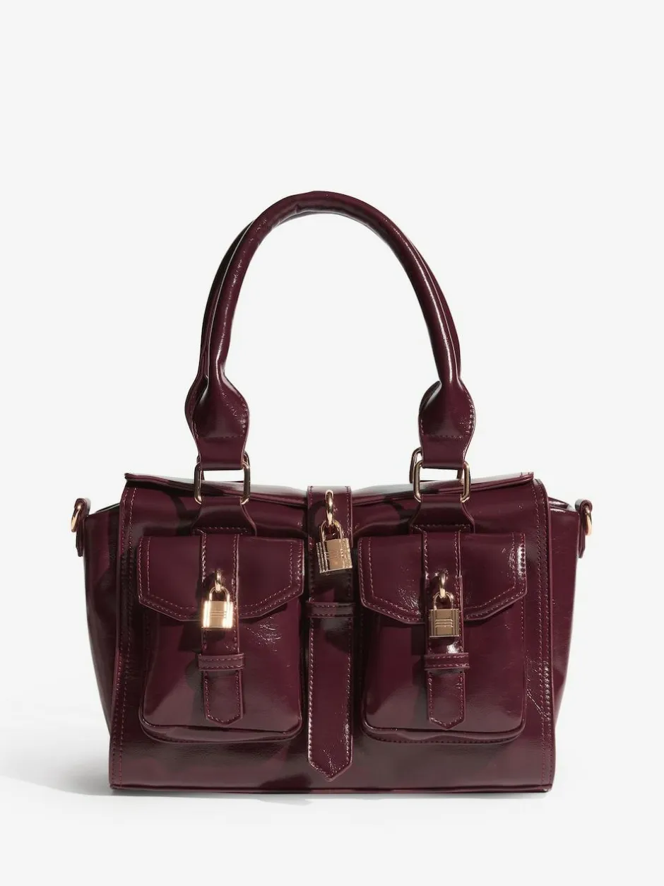 Friends Like These Padlock Pocket Bag Burgundy Red Sale