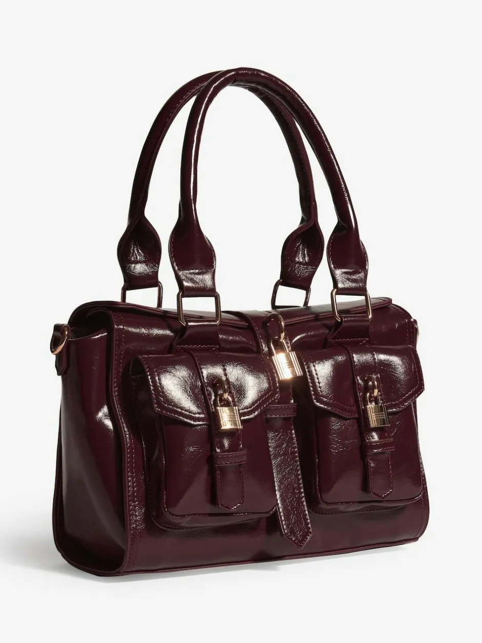 Friends Like These Padlock Pocket Bag Burgundy Red Sale