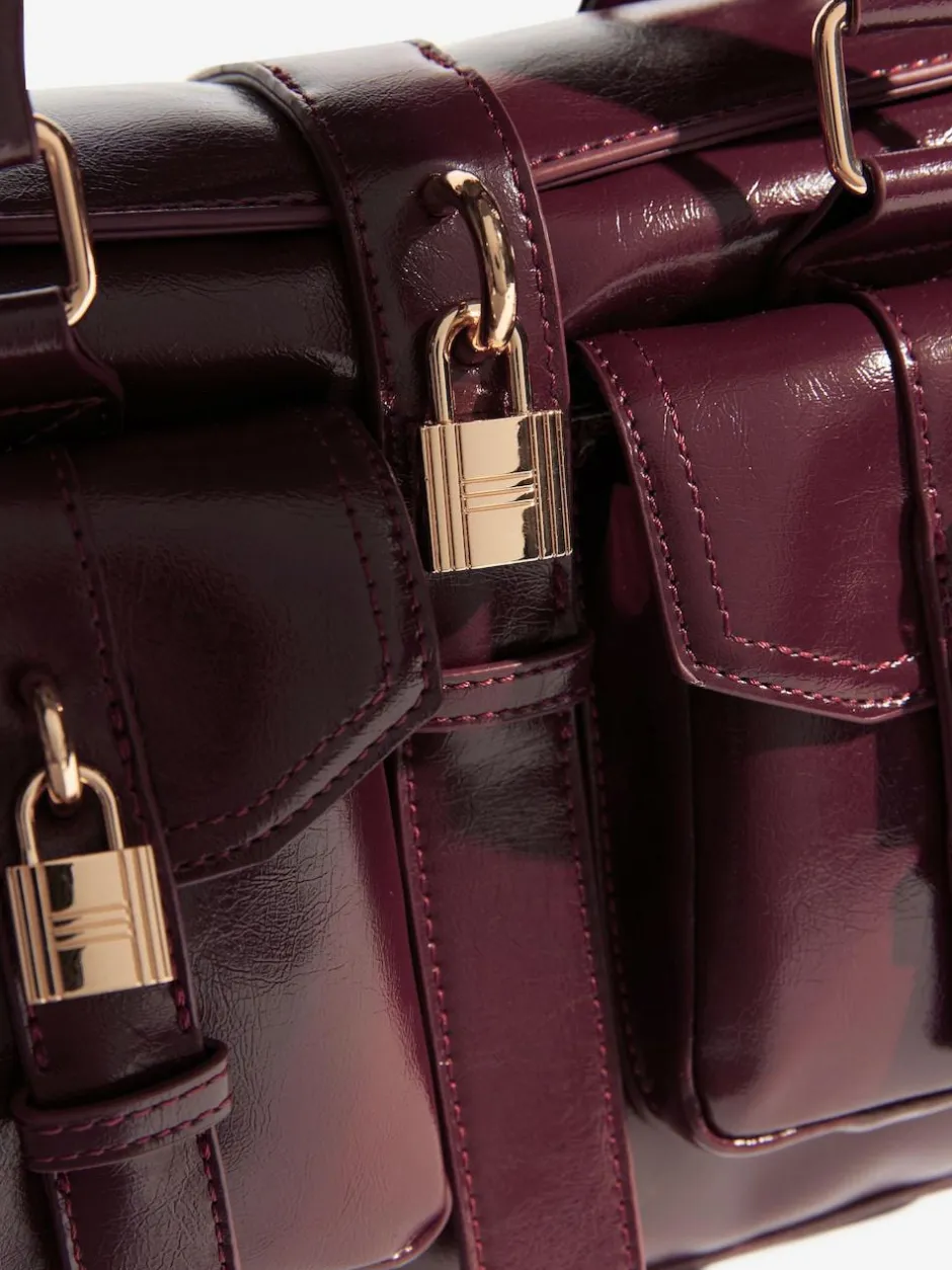 Friends Like These Padlock Pocket Bag Burgundy Red Sale