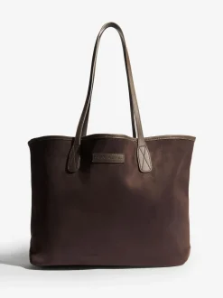 Friends Like These Faux Suede Soft Tote Bag Chocolate Brown Outlet