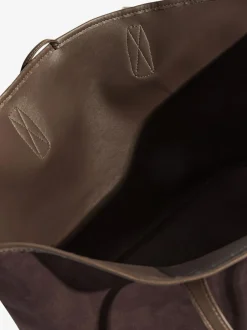 Friends Like These Faux Suede Soft Tote Bag Chocolate Brown Outlet