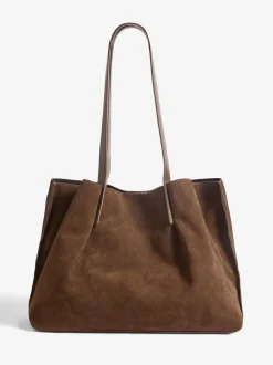 Friends Like These Chocolate Brown Faux Suede Studded Tote Bag Best