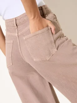 Friends Like These Neutral Relaxed Wide Leg Jeans