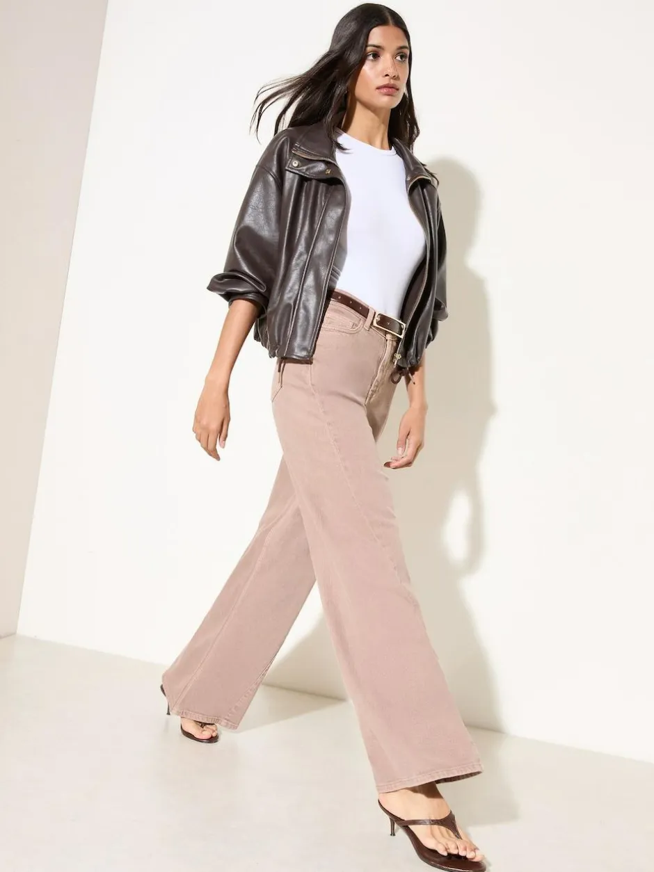 Friends Like These Neutral Relaxed Wide Leg Jeans