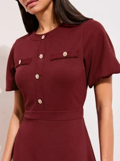 Friends Like These Military Midi Dress Red Clearance