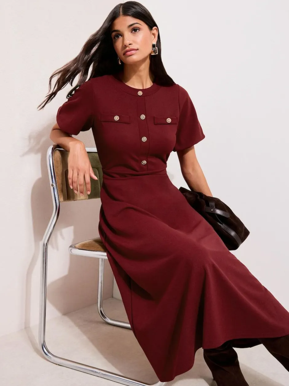 Friends Like These Military Midi Dress Red Clearance