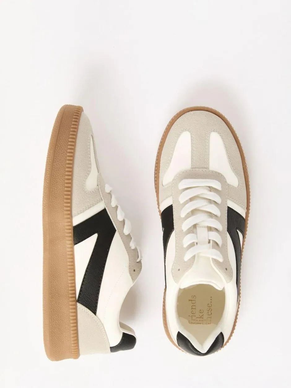 Friends Like These White Black Standard Fit Lace Up Retro Gumsole Sports Trainers Best