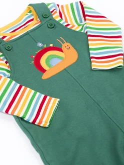 Frugi Coverack Dungarees Outfit Green Sale