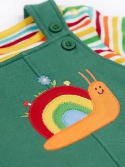 Frugi Coverack Dungarees Outfit Green Sale