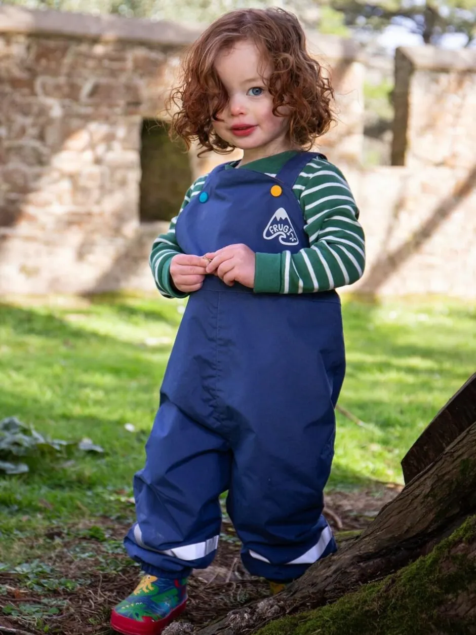 Frugi Little Blue Waterproof Dungarees Sale