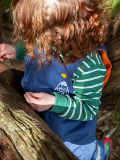 Frugi Little Blue Waterproof Dungarees Sale