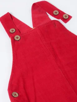 Frugi Red Christmas Cory Cord Dungaree Hot