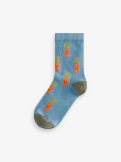 Next Fruit Vegetable Prints Character Cotton Rich Socks 5 Pack Sale