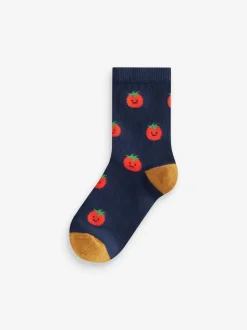 Next Fruit Vegetable Prints Character Cotton Rich Socks 5 Pack Sale