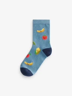 Next Fruit Vegetable Prints Character Cotton Rich Socks 5 Pack Sale