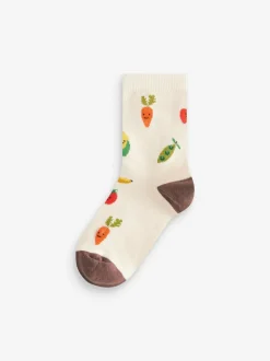 Next Fruit Vegetable Prints Character Cotton Rich Socks 5 Pack Sale