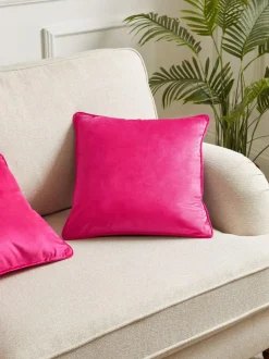Next Fuchsia Pink 43 x 43cm Matte Velvet Cushion Sale