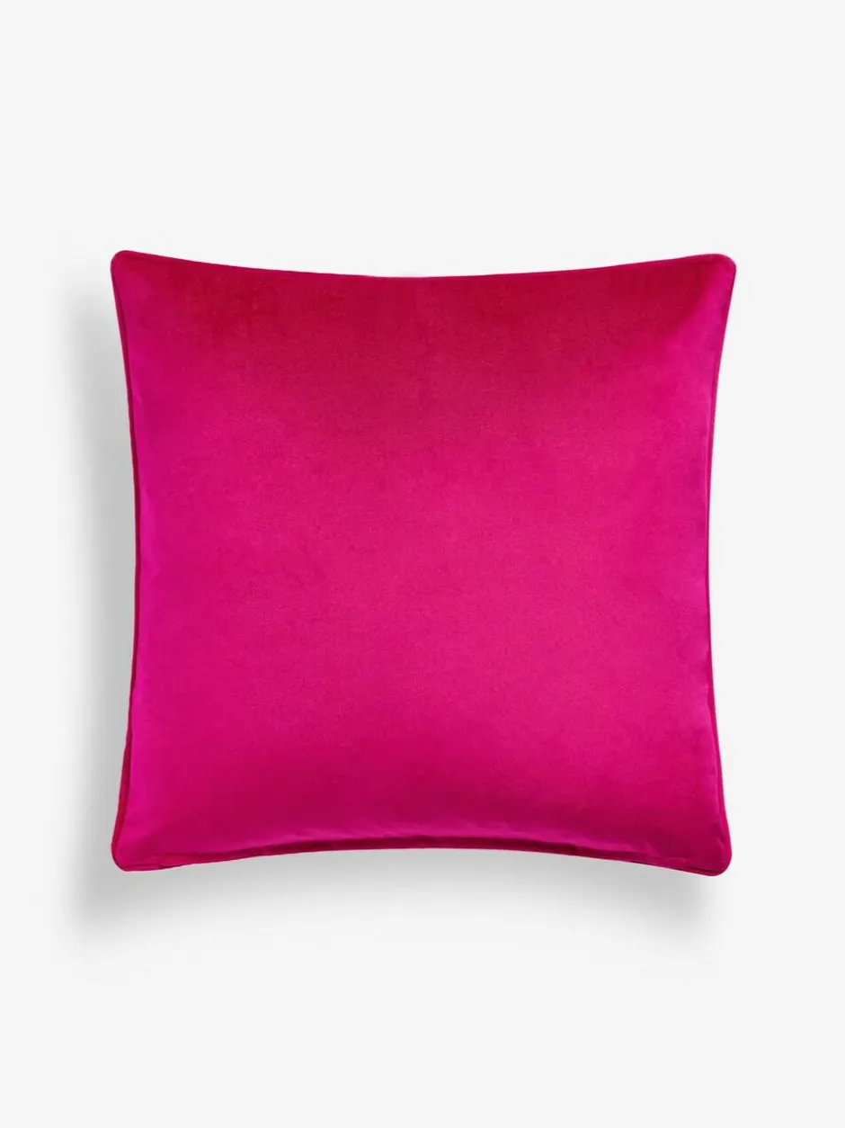 Next Fuchsia Pink 43 x 43cm Matte Velvet Cushion Sale